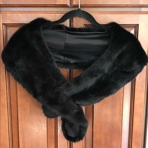 Saks Fifth Ave Faux Fur Stole Scarf⚡️EUC⚡️